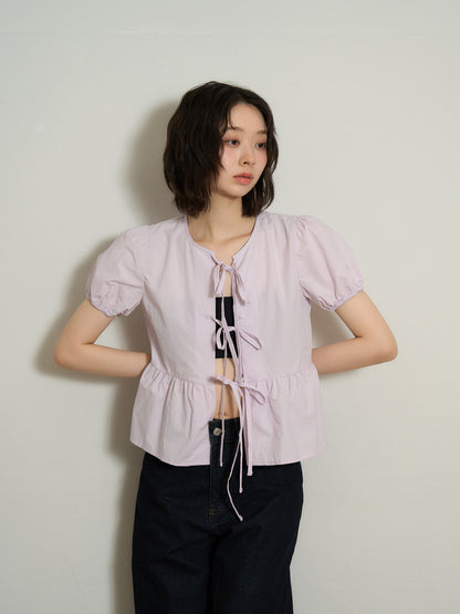 ribbon flare blouse