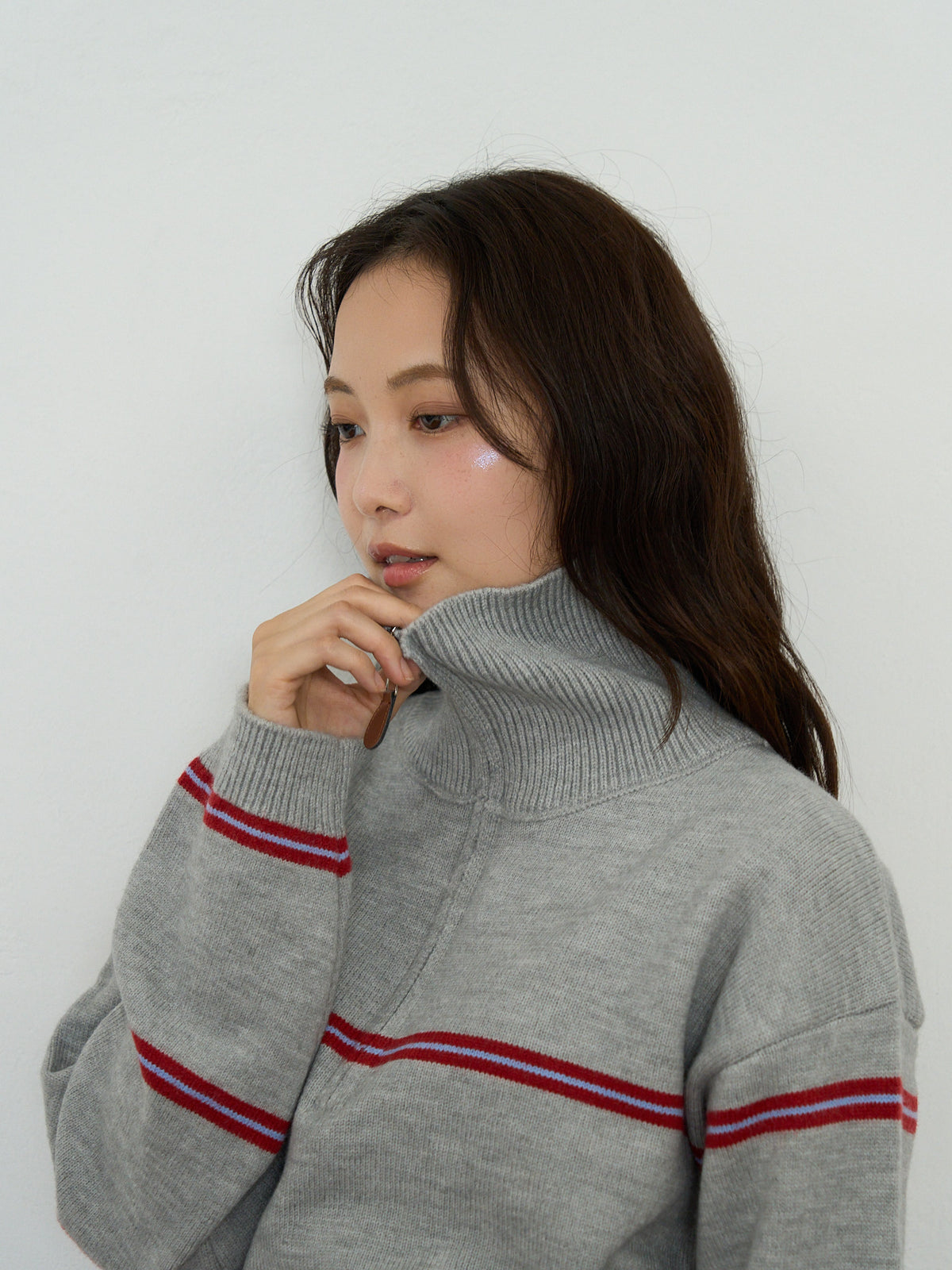 border half zip knit