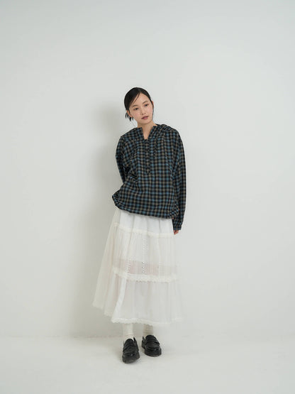 lace tiered long skirt