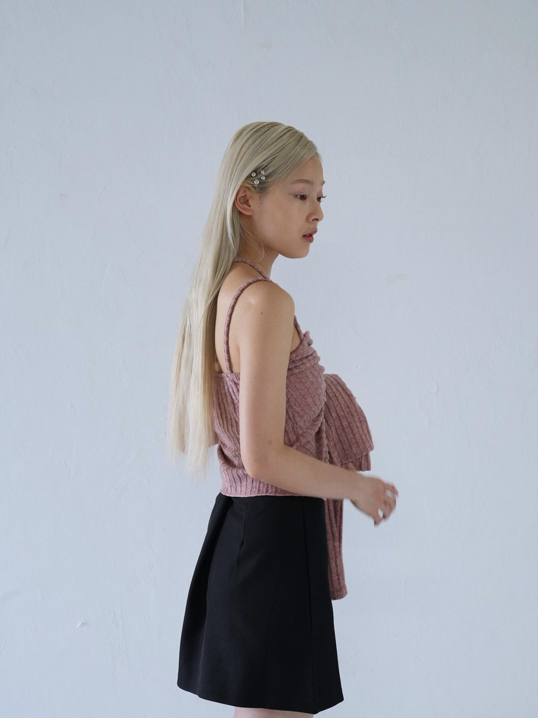 【 10月上旬発送予定 】ribbed ruched cami & cardigan set