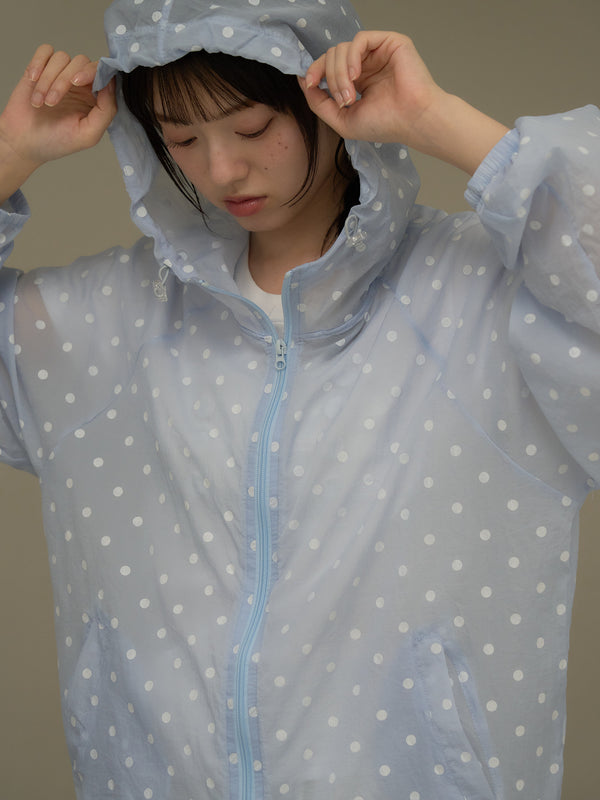 dot sheer hoodie