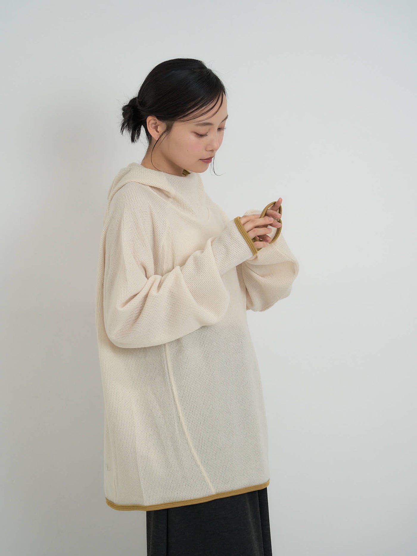 リブ ロングTシャツ 大人カジュアル レディース Uenui