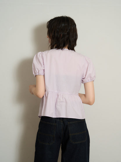 ribbon flare blouse