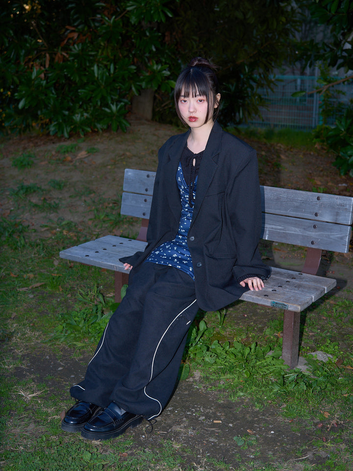 stitch line wide pants