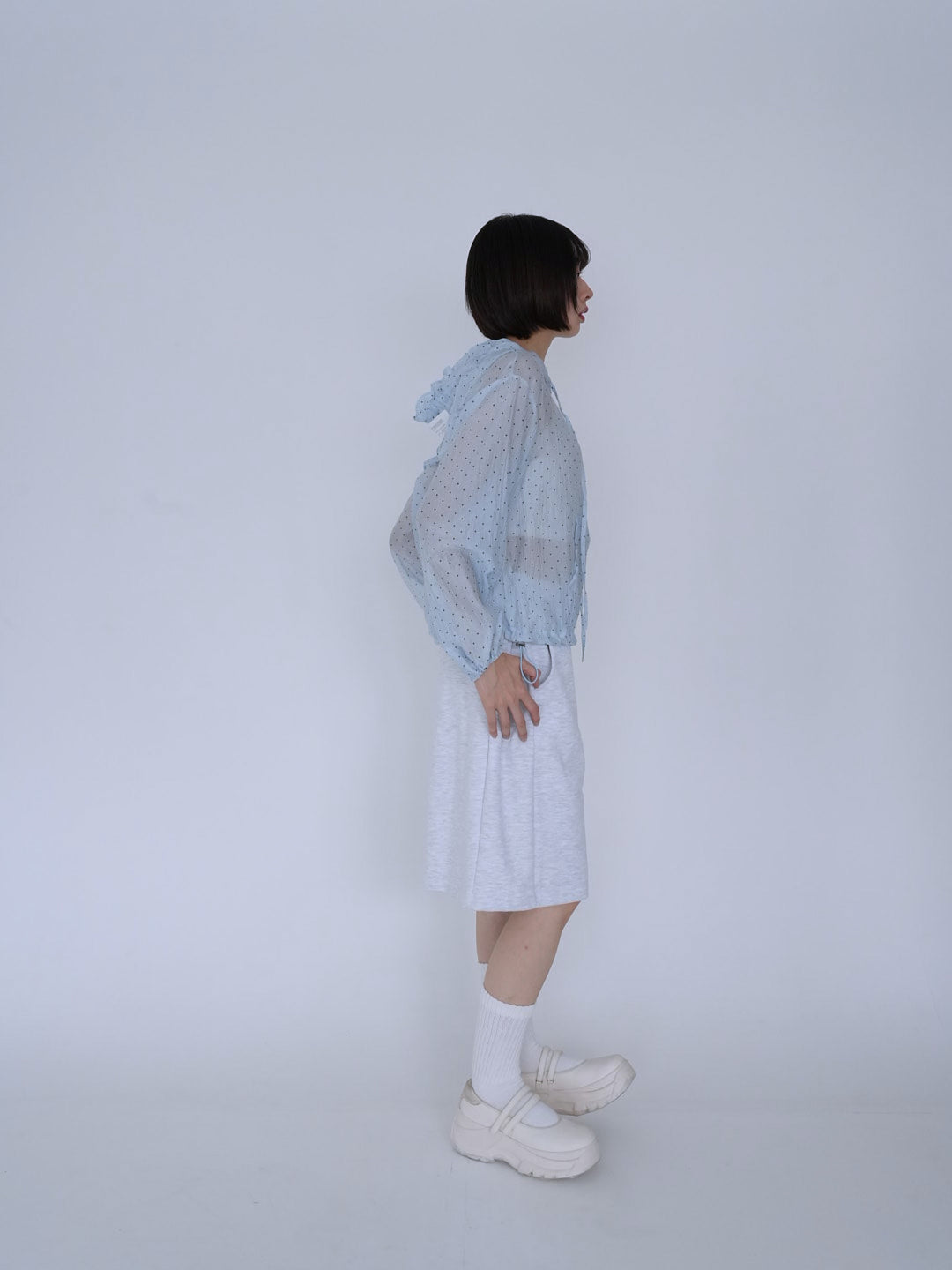 【8月26日発送予定】frill sheer hoodie