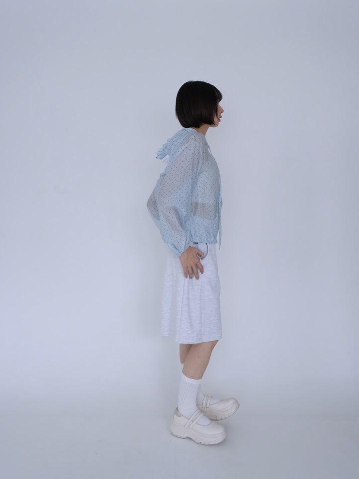 【8月26日発送予定】frill sheer hoodie