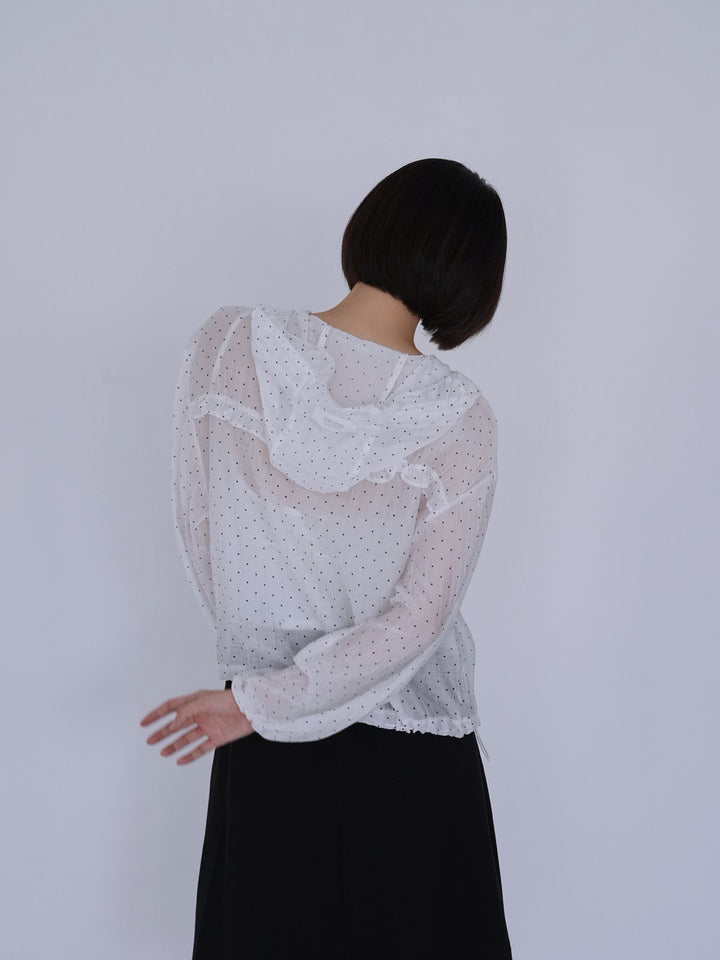 【8月26日発送予定】frill sheer hoodie