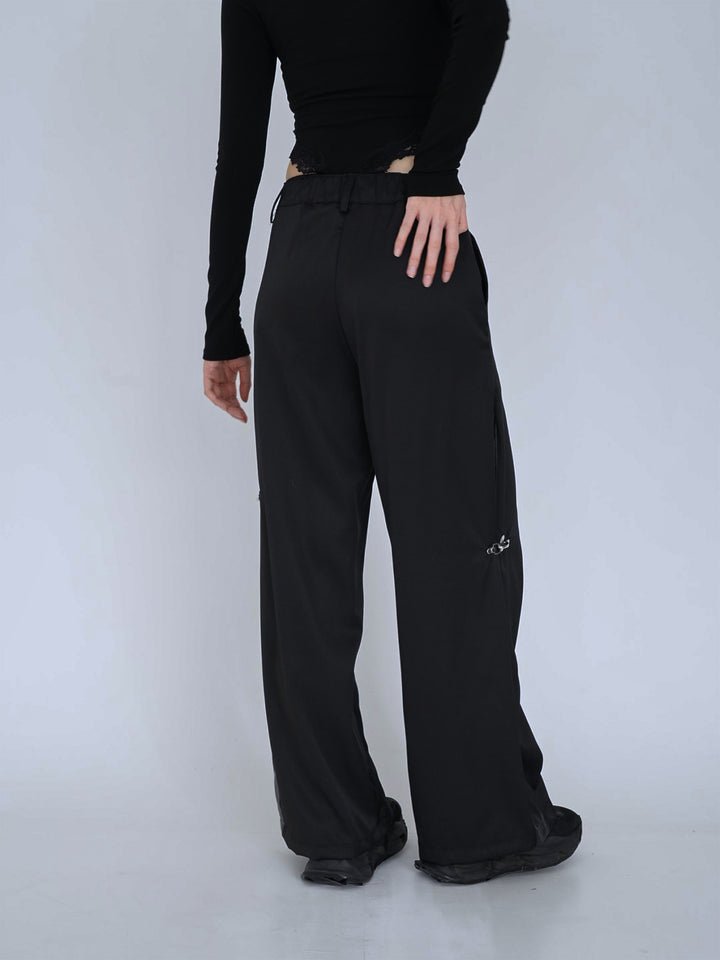 double material pin pants