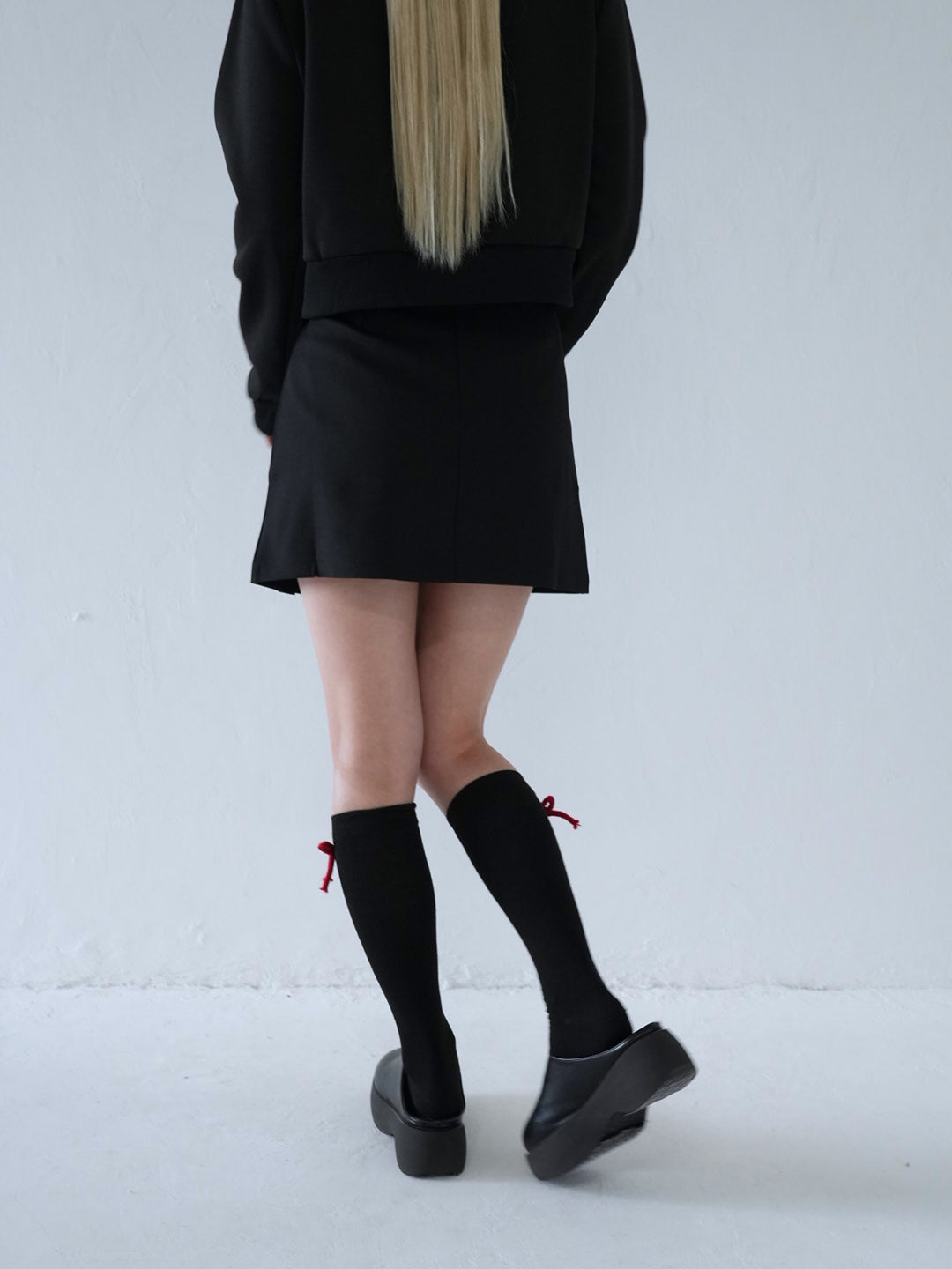 slanting button trapezoid skirt