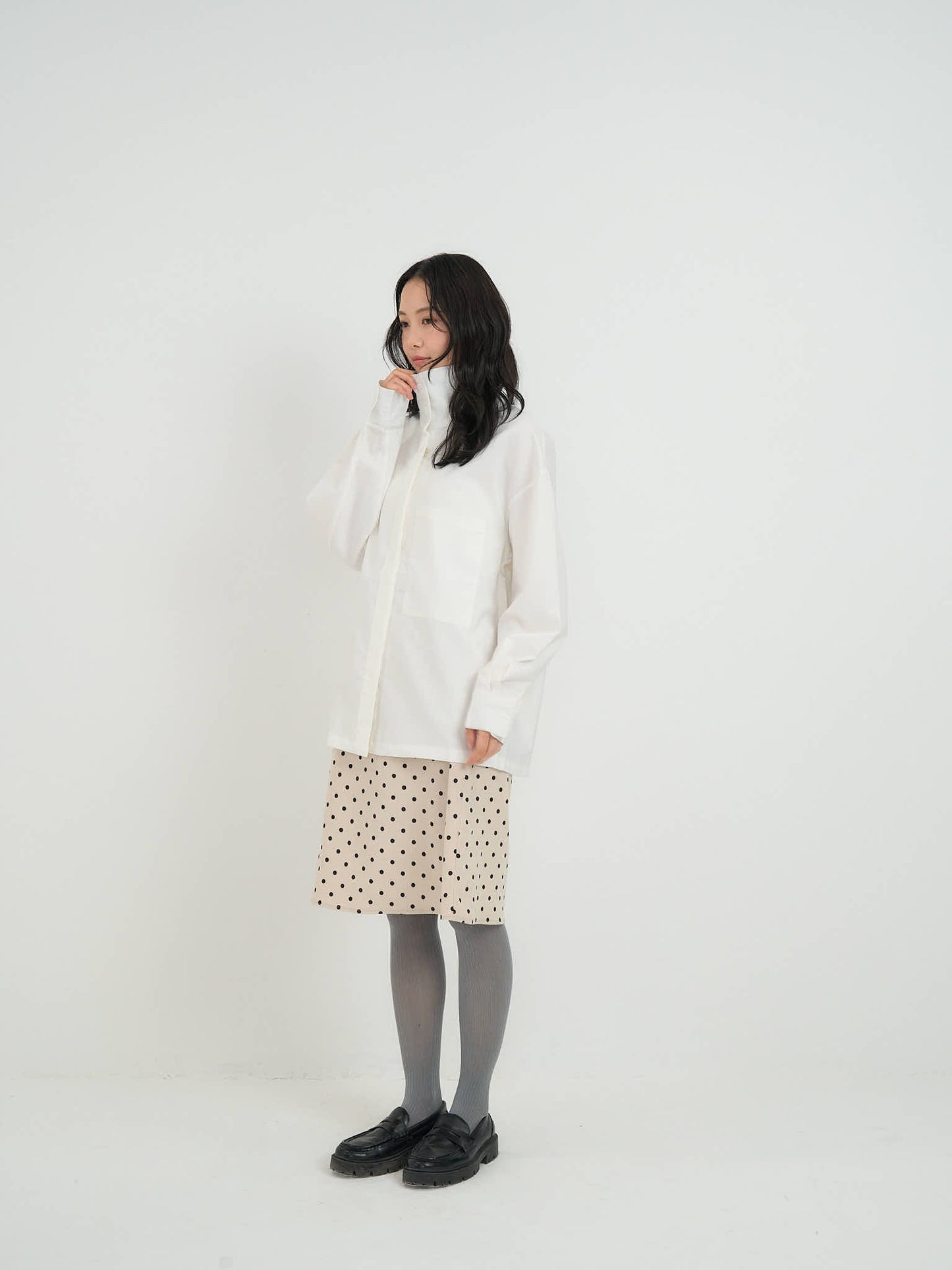 stand collar oversize shirt