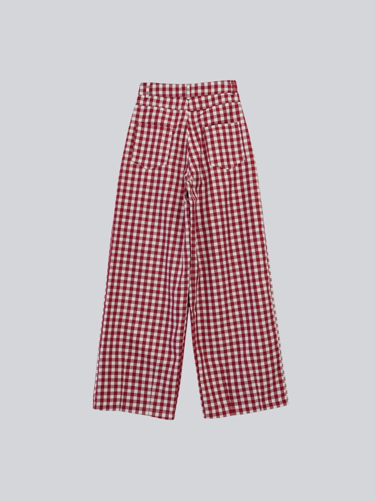 【 10月上旬発送予定 】gingham check wide pants