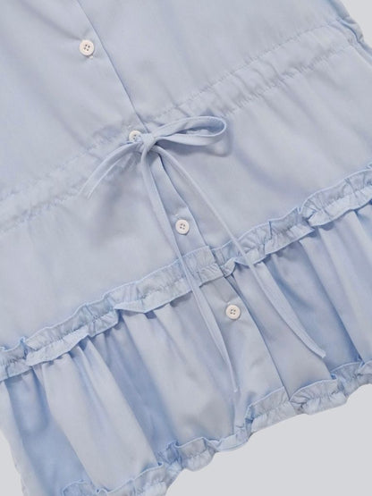 hem frill blouse
