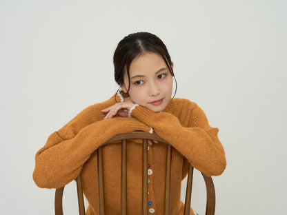 color button knit cardigan