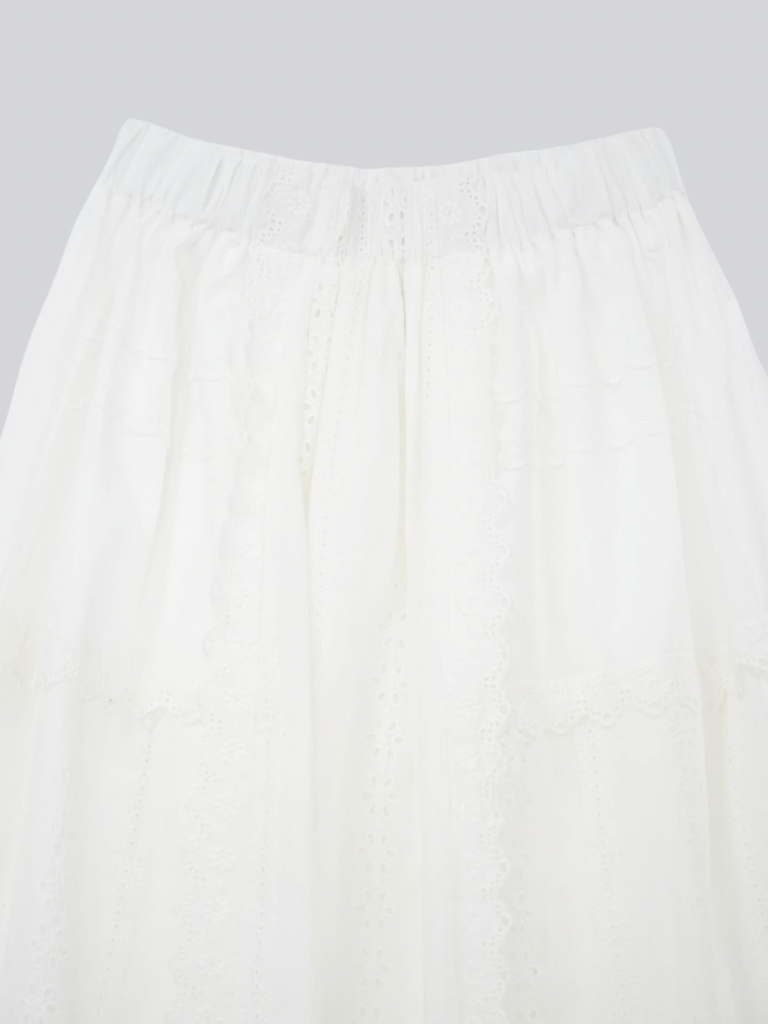 lace tiered long skirt