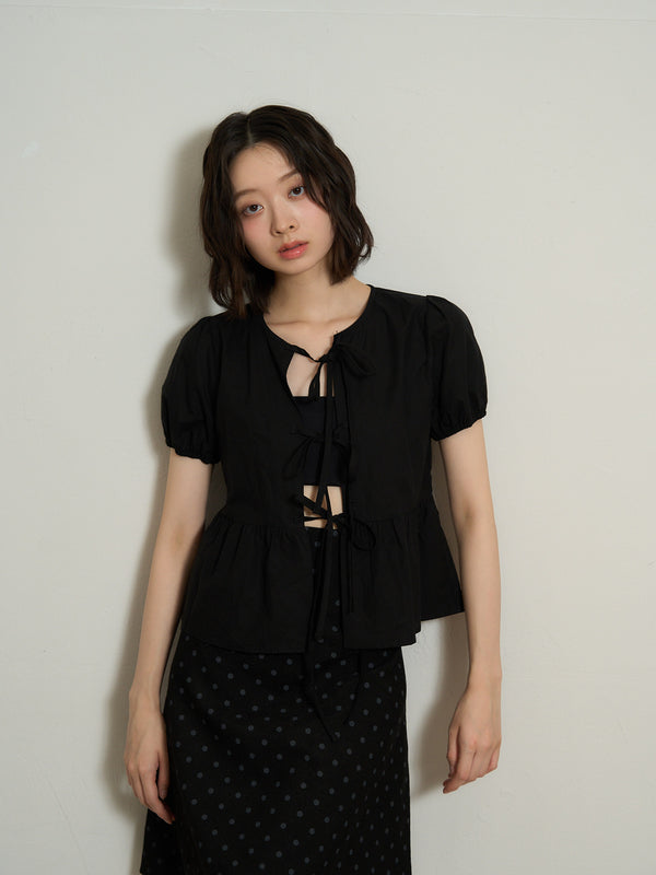 ribbon flare blouse