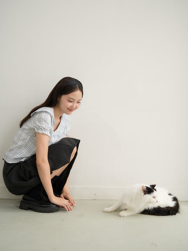 check sailor blouse
