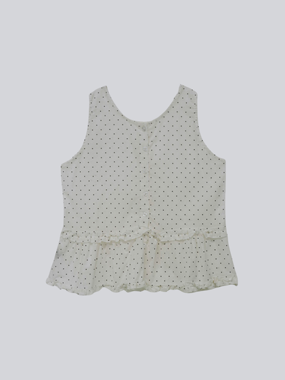 dot sleeveless blouse set