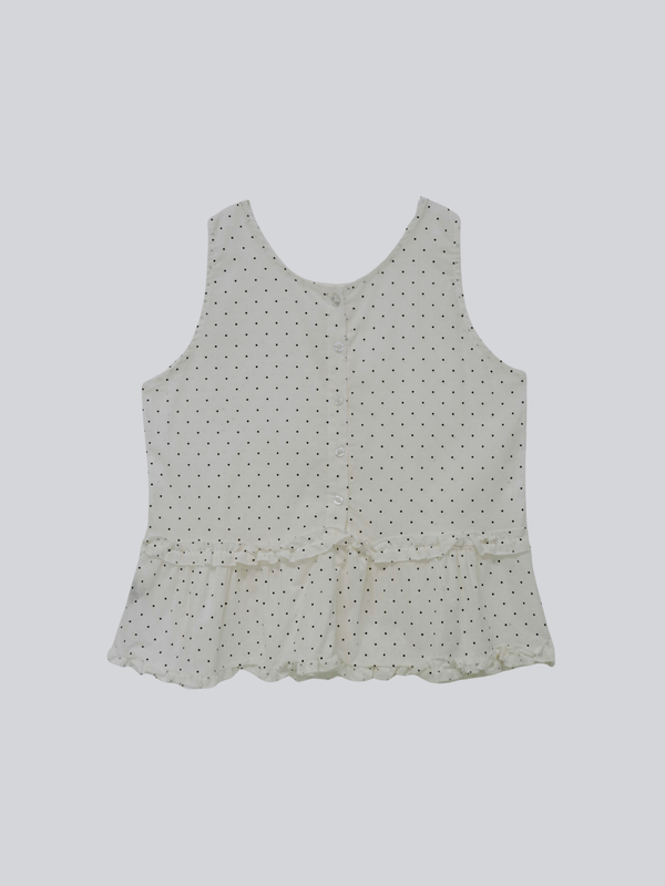 dot sleeveless blouse set