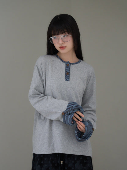 border henley long sleeve tee