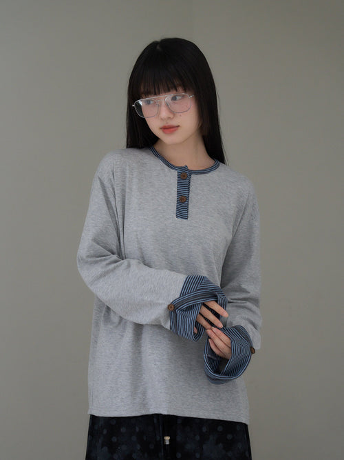 border henley long sleeve tee