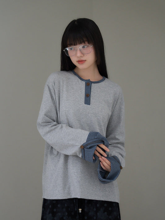 border henley long sleeve tee