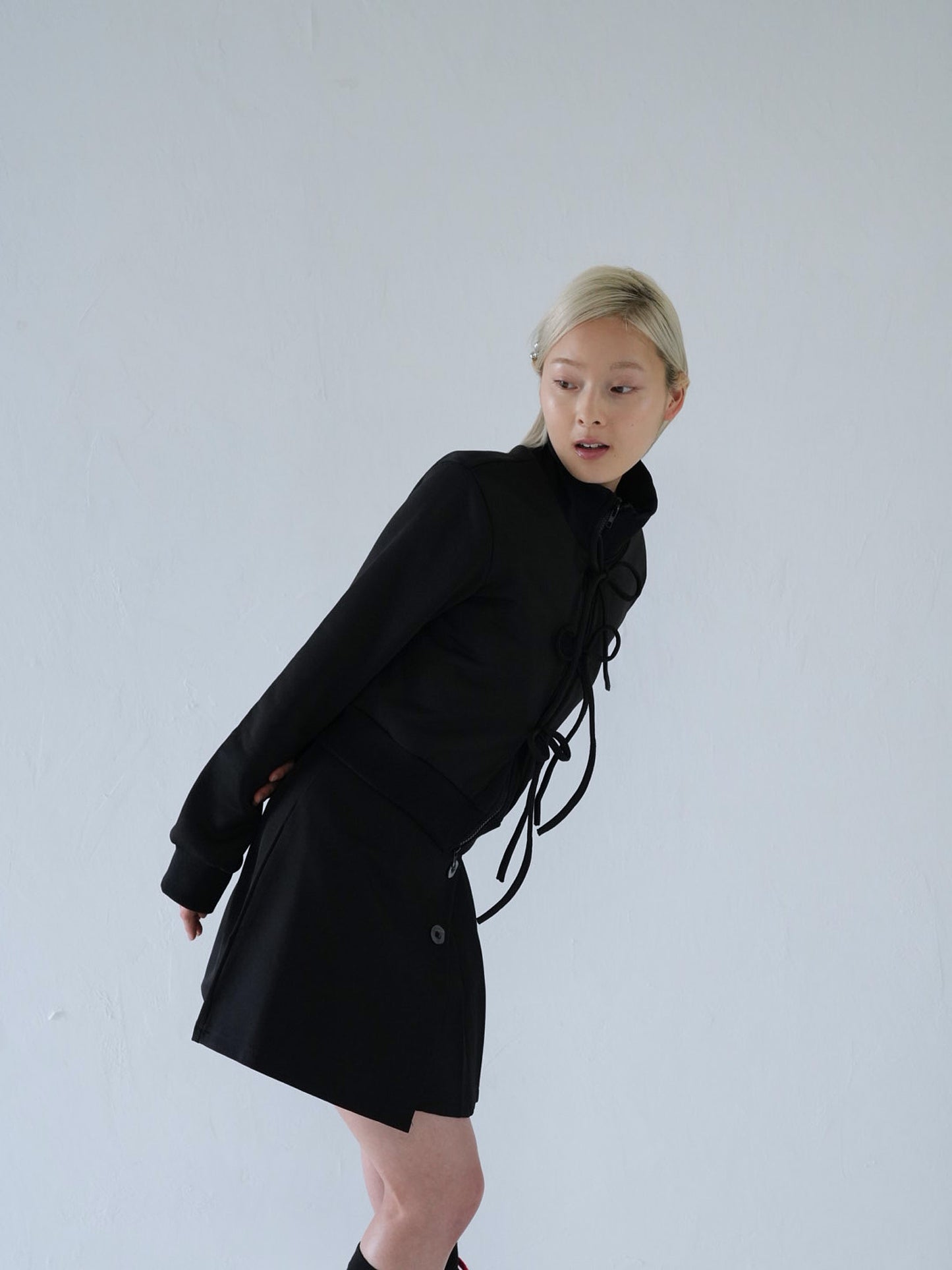 slanting button trapezoid skirt