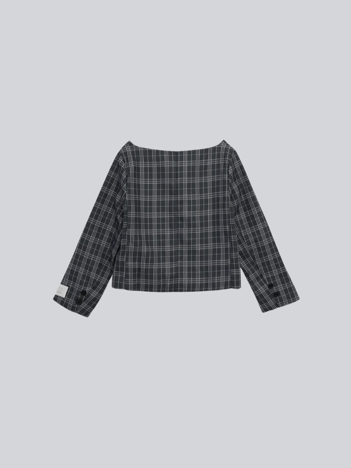 3piece check jacket and skirt