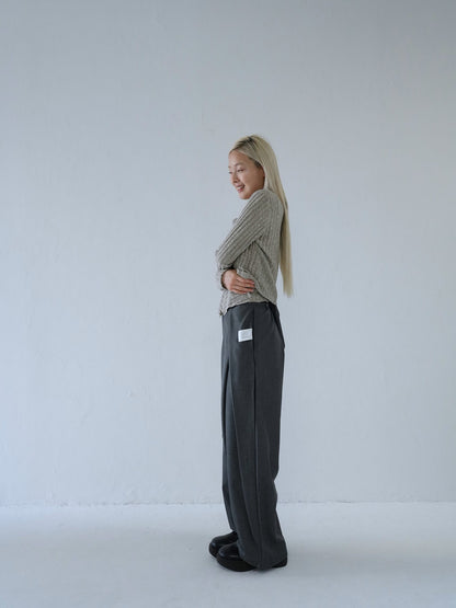 pleated wide leg trousers