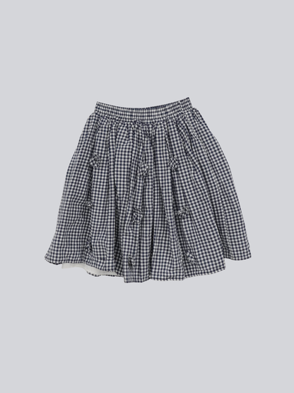 navy check skirt