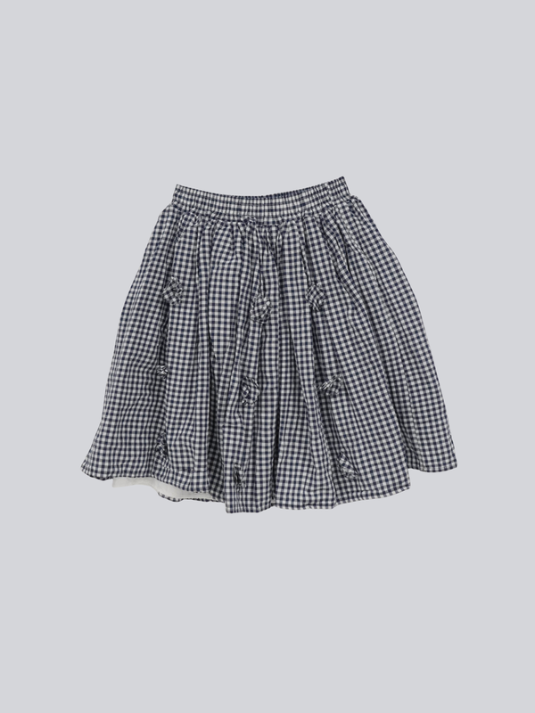 navy check skirt