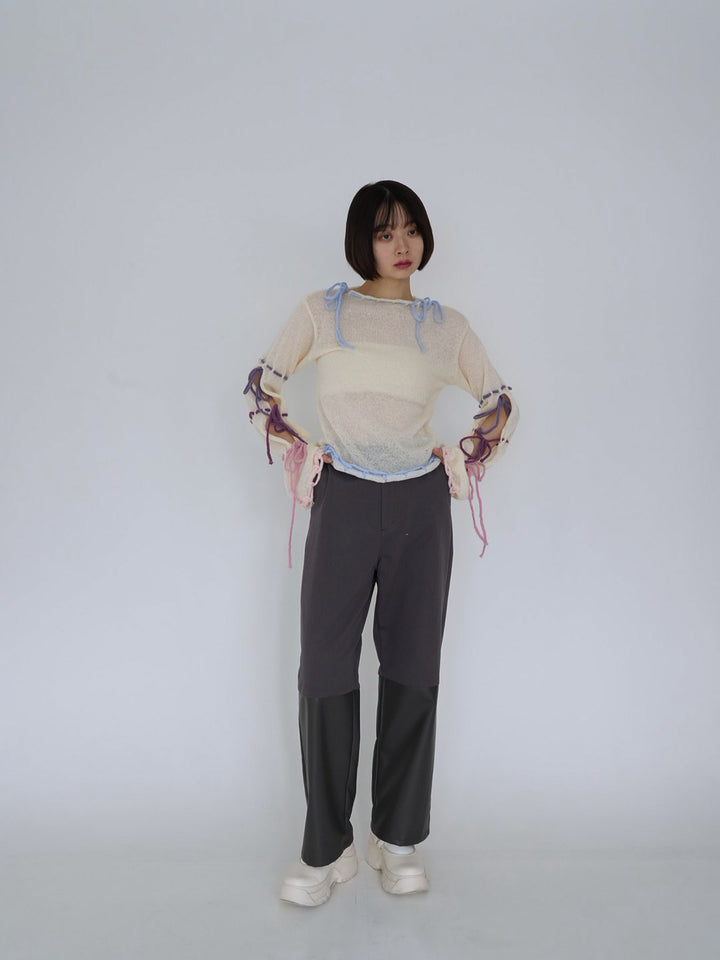 ribbon detail knit top