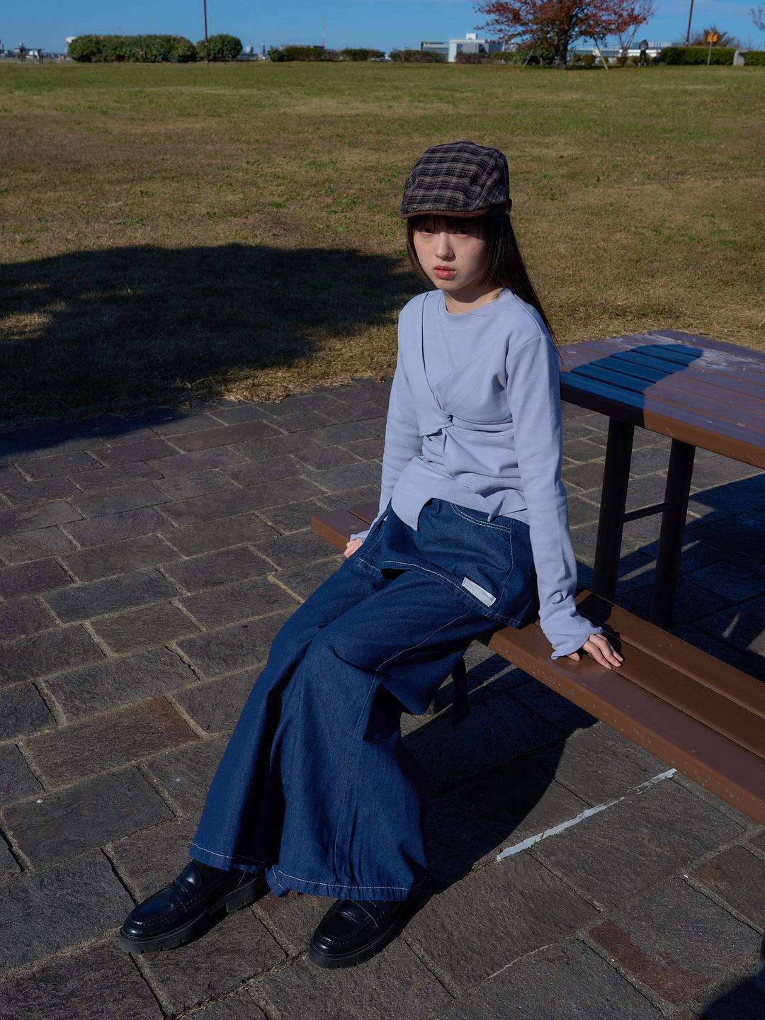 separate wrap design wide pants