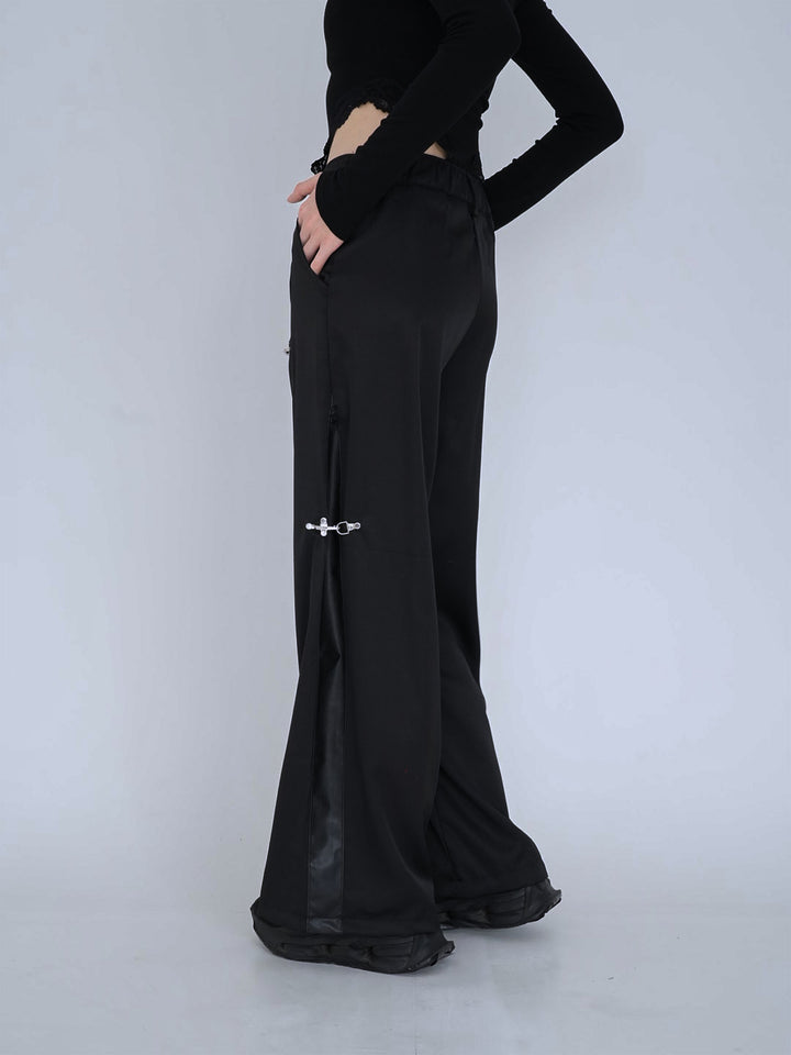 double material pin pants