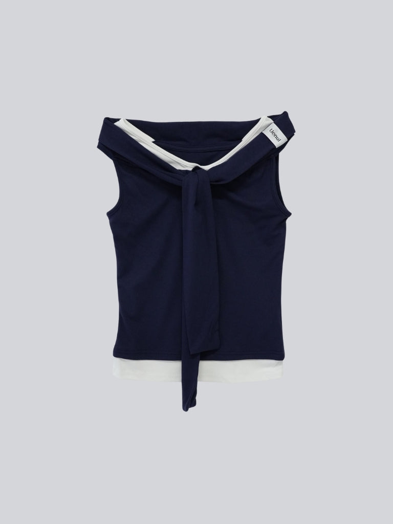 off shoulder twist ribbon top