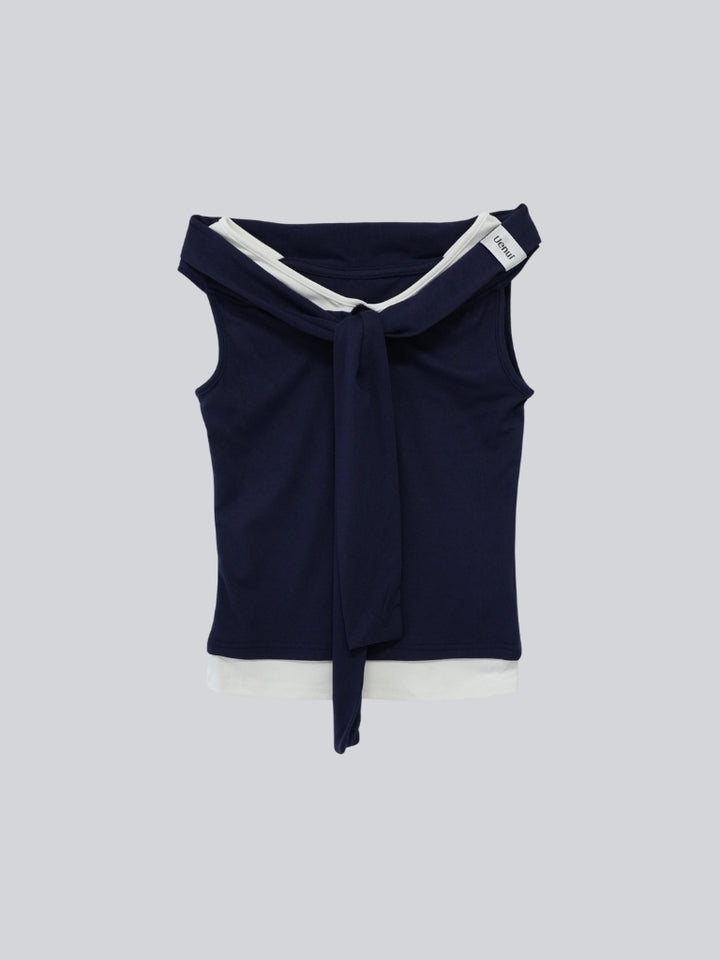 off shoulder twist ribbon top