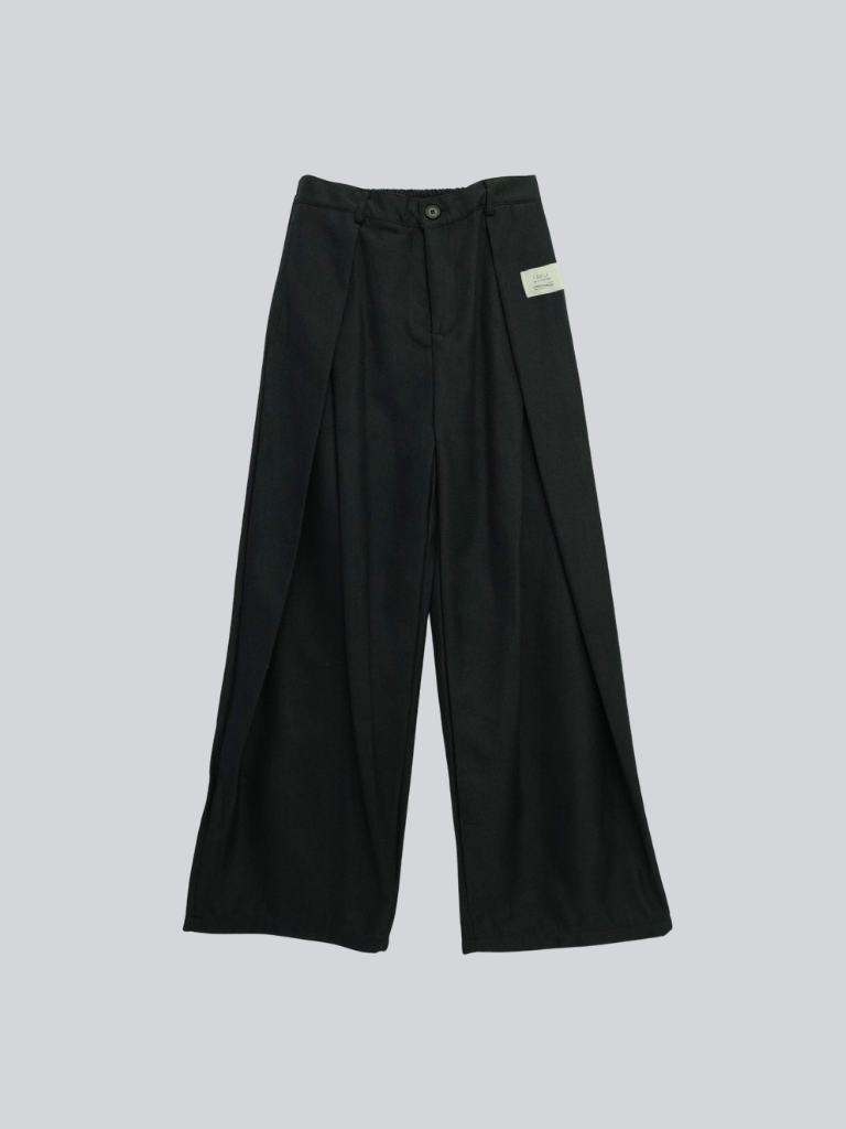 pleated wide leg trousers