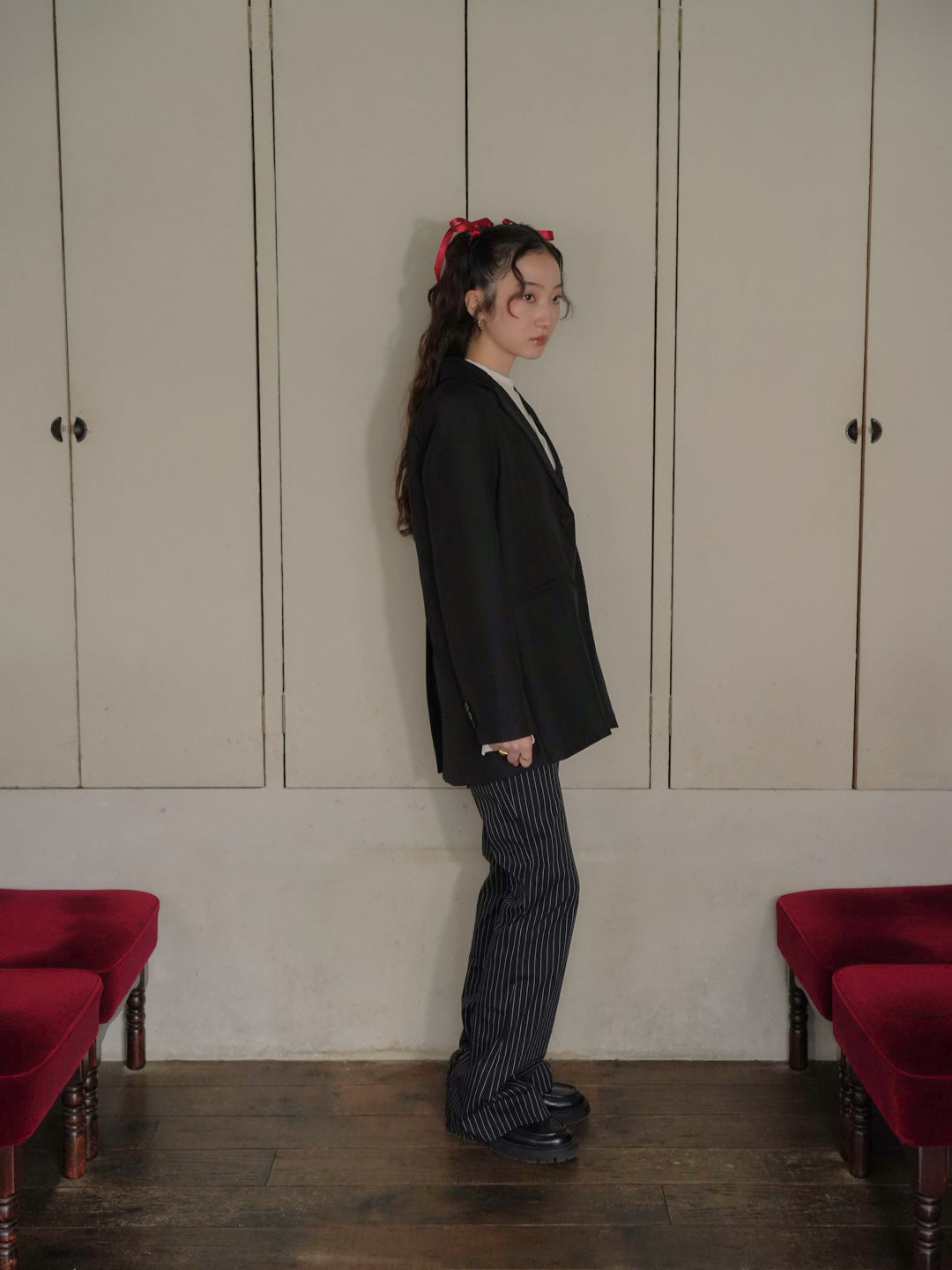 diagonal back slit jacket