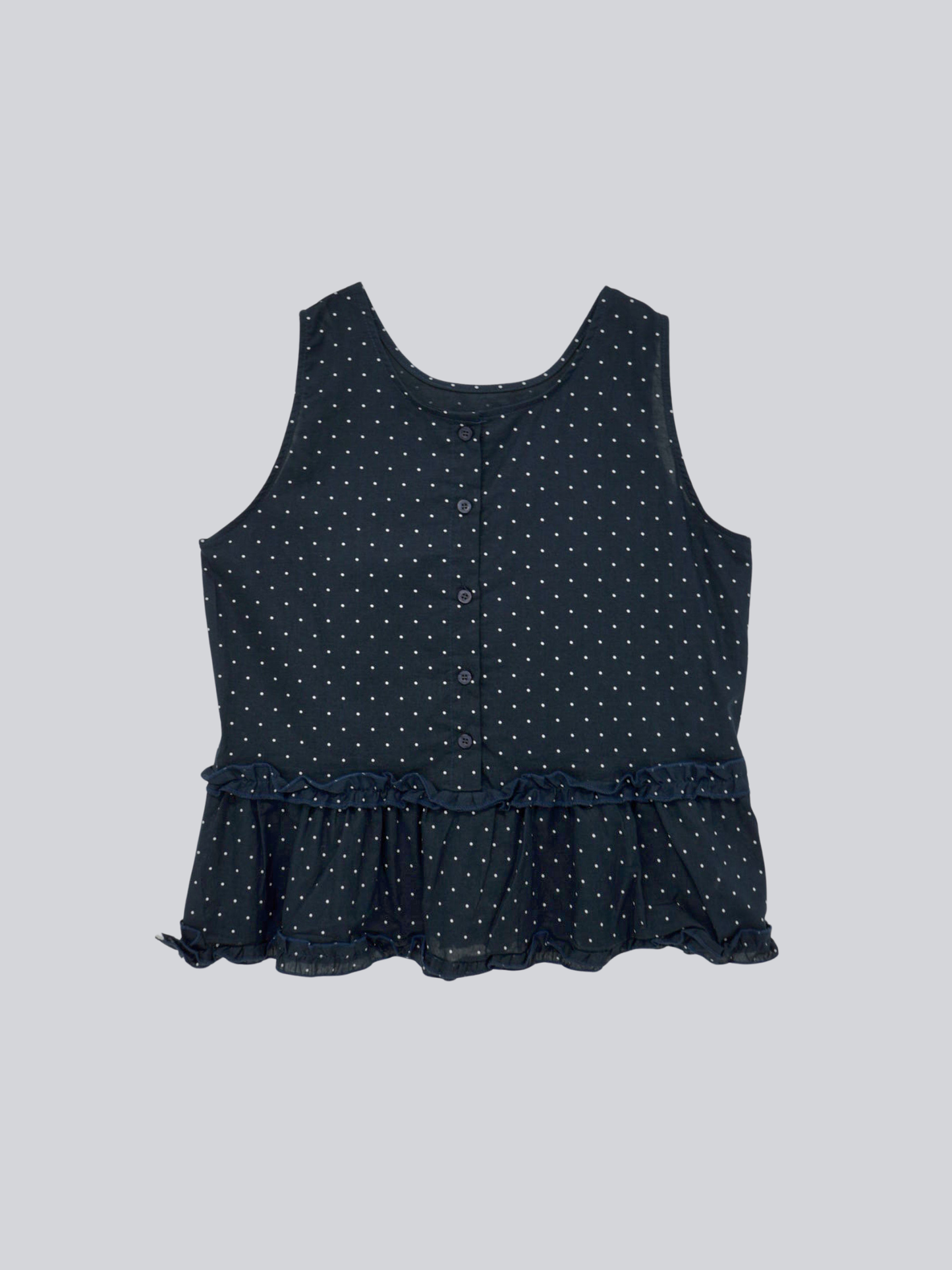 dot sleeveless blouse set