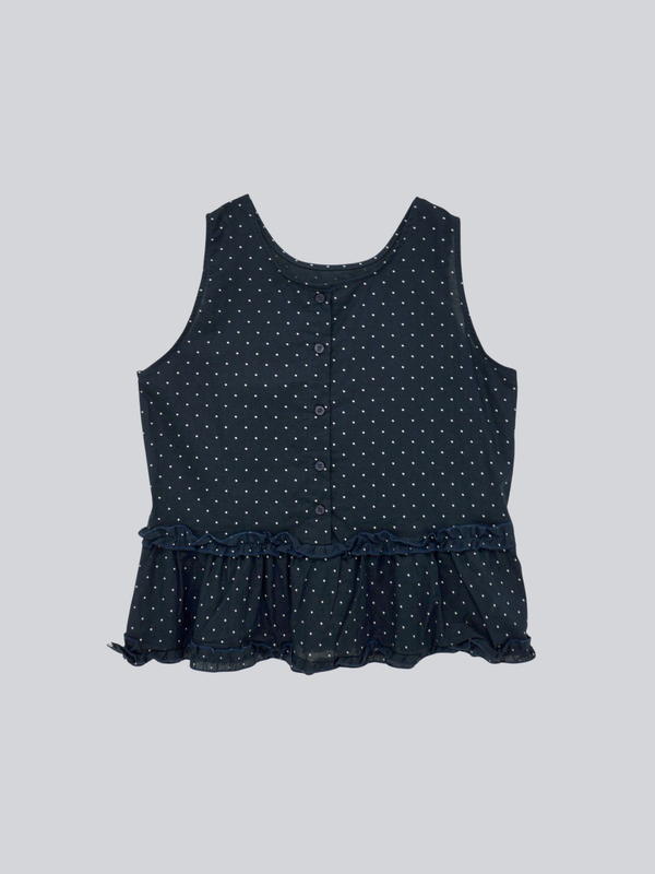 dot sleeveless blouse set