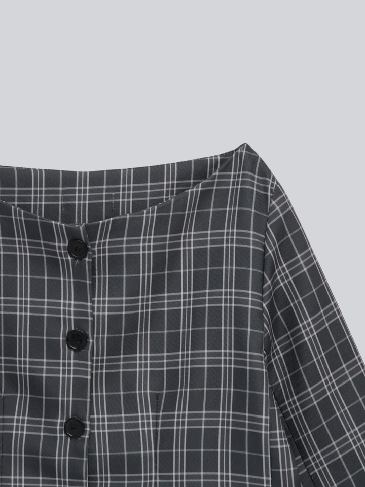 3piece check jacket and skirt