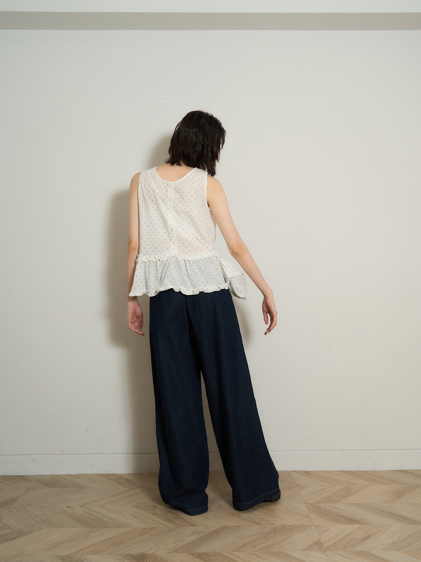 highwaist wide denim pants
