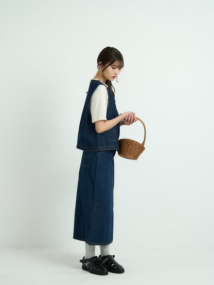 denim stitch vest
