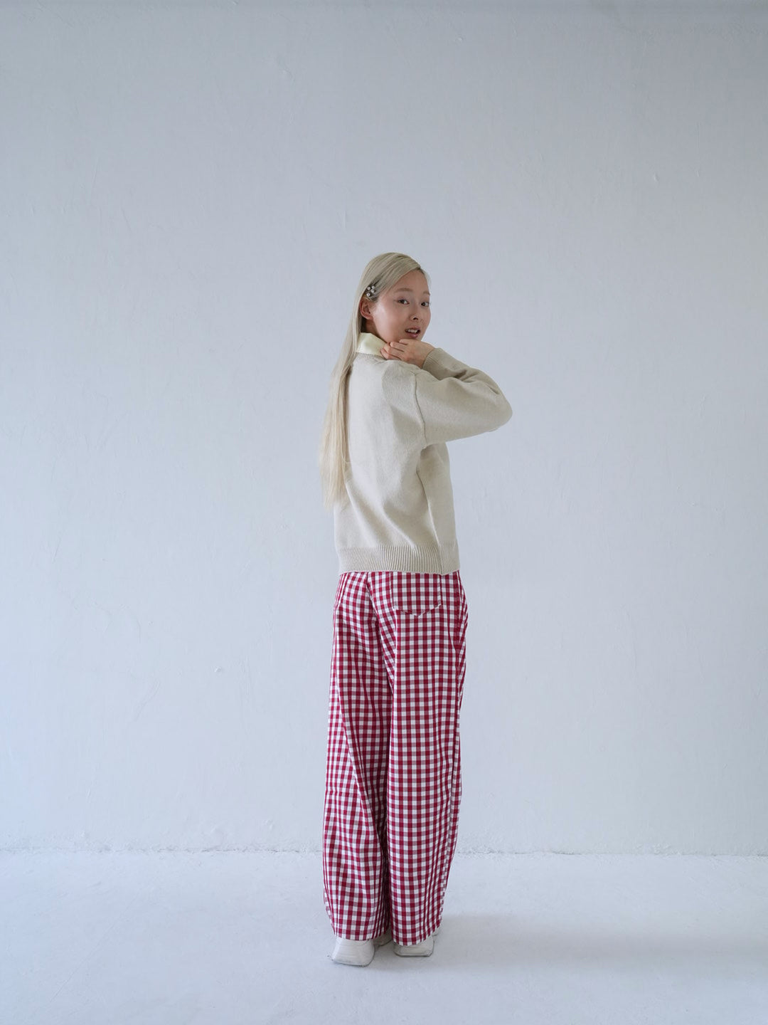 【 10月上旬発送予定 】gingham check wide pants