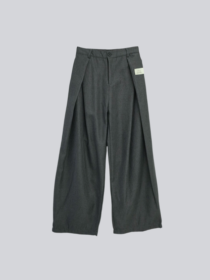 pleated wide leg trousers