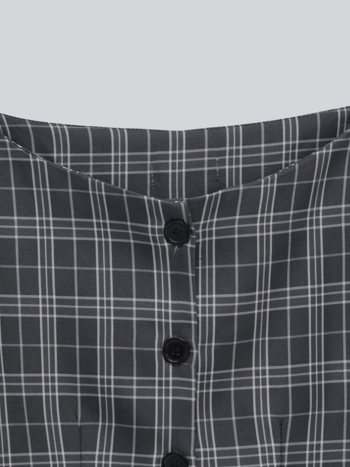 3piece check jacket and skirt