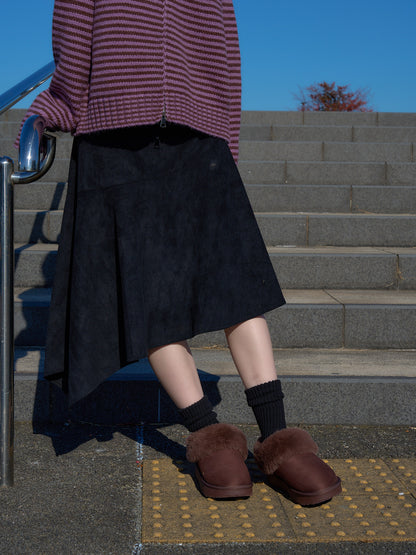 suede asym skirt