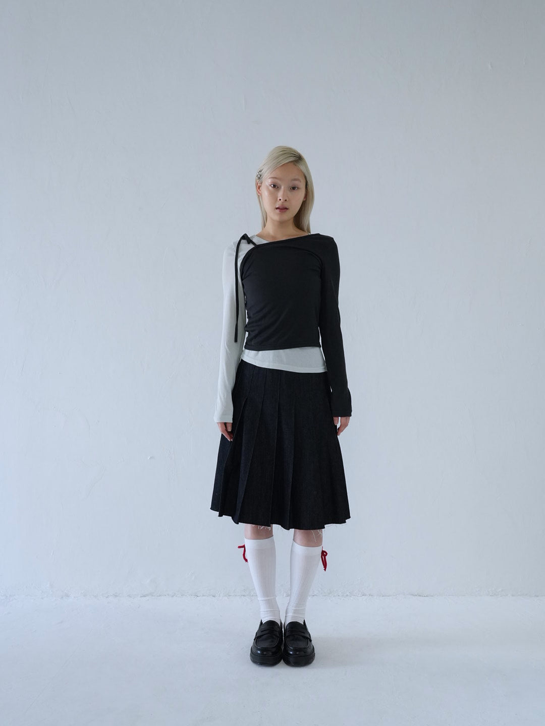 【 10月上旬発送予定 】knee-high ribbon socks