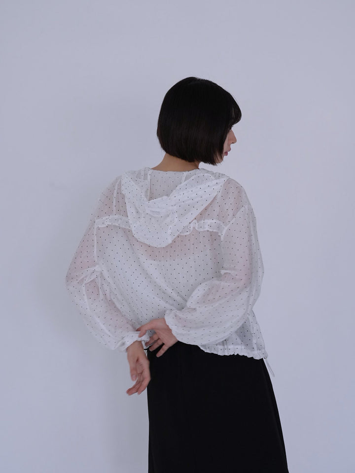 【8月26日発送予定】frill sheer hoodie