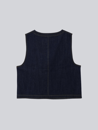 denim stitch vest