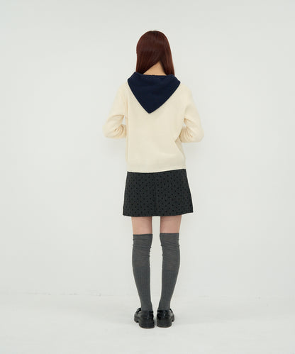 bicolor zip knit